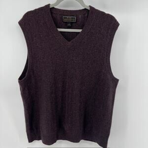 Jos A Bank Reserve Mens L Cashmere Sweater Vest Ribbed Herringbone Knit Preppy